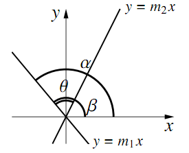 2直線のなす角の図その２