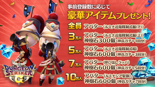 ダンジョンストライカーg 相棒と共にスピーディーアクションバトル 事前登録実施中 ゲームドライブ ゲードラ