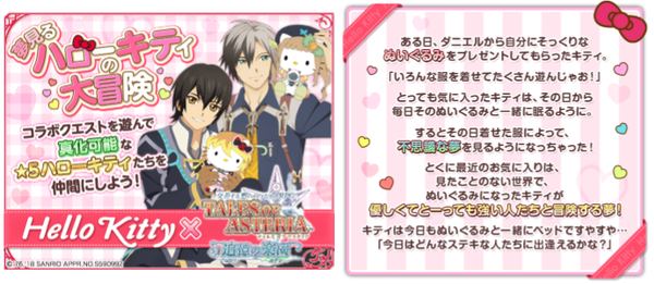 テイルズ オブ アスタリア 限定衣装のハローキティが仲間になる ハローキティコラボ第1弾 夢見るハローキティの大冒険 開催 ゲームドライブ ゲードラ