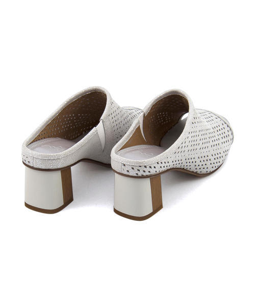 ing レディース パンチングミュールサンダル シルバー 0602 (イング)