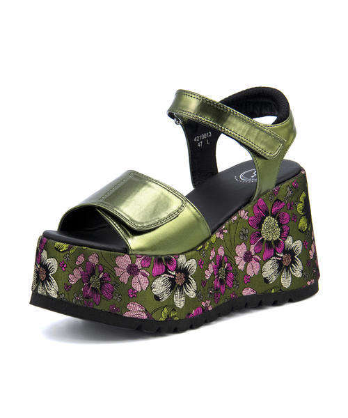 Yosuke レディース 通販 Yosuke ヨースケ レディース 厚底ウェッジサンダル カーキ 861 ジーフットシューズマルシェ アスビー 公式