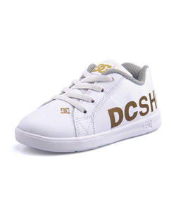 ＜G-FOOT＞ キッズ DC SHOE ディーシーシュー TODDLERS COURT GRAFFIK ELASTIC SE UL SN【軽量】 ベビースニーカー(トドラーズコートグラフィックエラスティックSEULSN) DT194003 WG1 ホワイト/ゴールド ファースト/ベビー