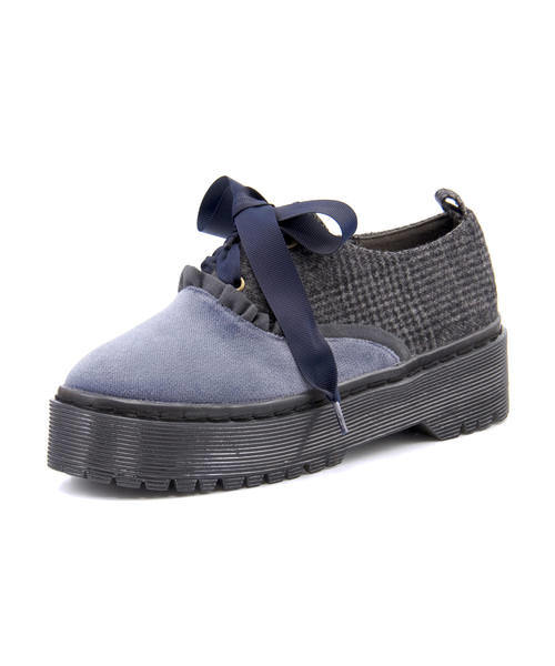 Liz Lisa レディース 通販 Primevere Liz Lisa プリムヴェールリズリサ レディース 厚底リボンレースアップシューズ Lloe909 グレーコンビ 1012 ジーフットシューズマルシェ アスビー 公式