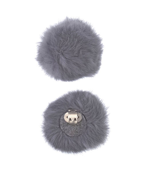 シューケア 雑貨など 通販 シューズアクセサリー ポンポンファー付きシューズクリップ 1109 グレー 1434 5 ジーフットシューズ マルシェ アスビー 公式