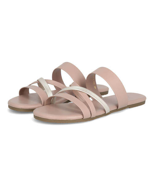 LSMR レスモア レディース クロスストラップサンダル 220108 ピンク ローヒール(-3.5cm)