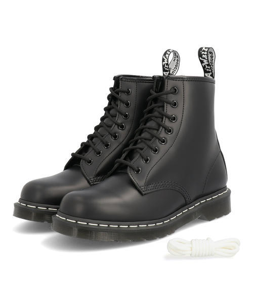 ドクターマーチン Dr Martens メンズ 通販 Dr Martens ドクターマーチン 1460 White Stitch 8 Eye Boot メンズブーツ 1460ホワイトステッチ8ホールブーツ ブラック ジーフットシューズマルシェ アスビー 公式