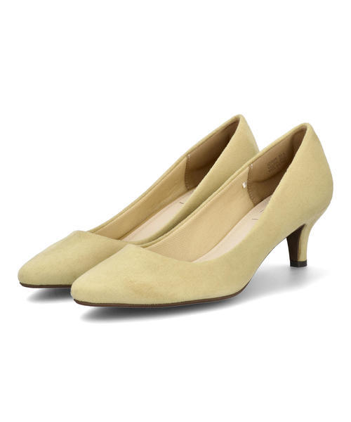 LSMR レスモア レディース ポインテッドパンプス 420509 イエロー ミドルヒール(4cm-)