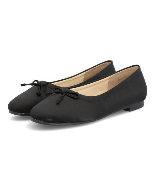 LSMR レスモア レディース スクエアバレエシューズ 421018 ブラック パンプス ローヒール(-3.5cm)