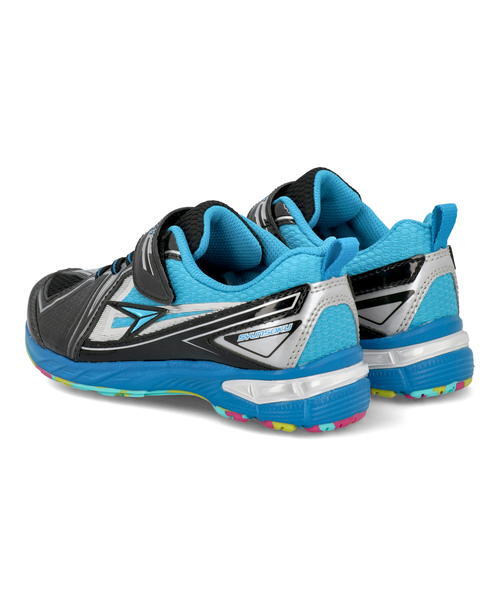 瞬足 シュンソク キッズ スニーカー 軽量 Jc 955 ブラック ブルー Aeonの靴 総合オンラインショップ