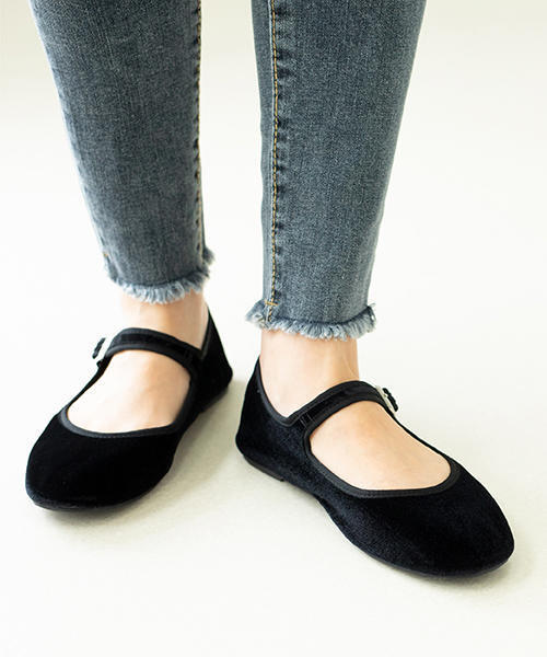 LSMR レスモア レディース カンフーシューズ 421023 ブラック パンプス ローヒール(-3.5cm)