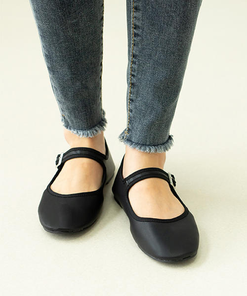 LSMR レスモア レディース カンフーシューズ 421023 ブラック/ブラック パンプス ローヒール(-3.5cm)