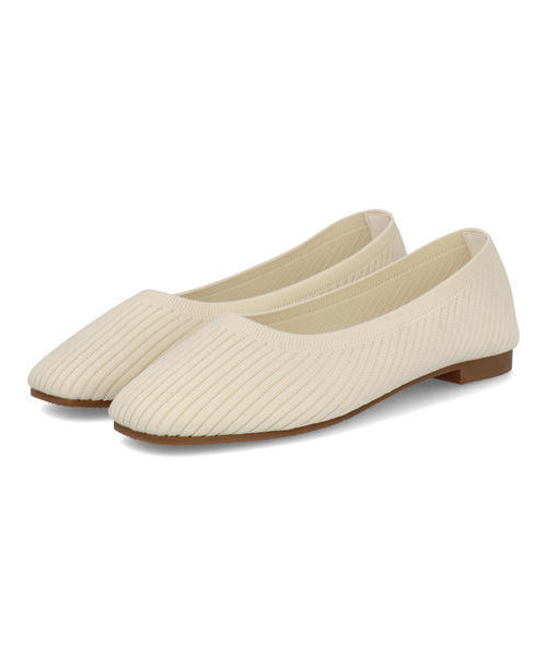 LSMR レスモア レディース ニットパンプス 421027 アイボリー ローヒール(-3.5cm)