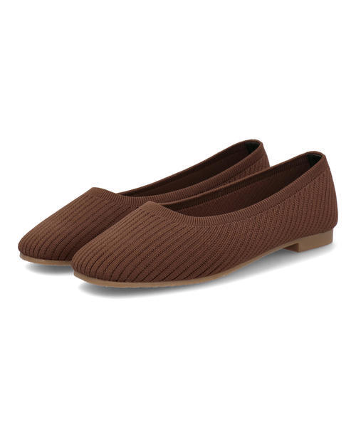 LSMR レスモア レディース ニットパンプス 421027 ブラウン ローヒール(-3.5cm)