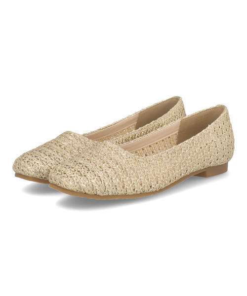 LSMR レスモア レディース メッシュパンプス 421024 ゴールド ローヒール(-3.5cm)