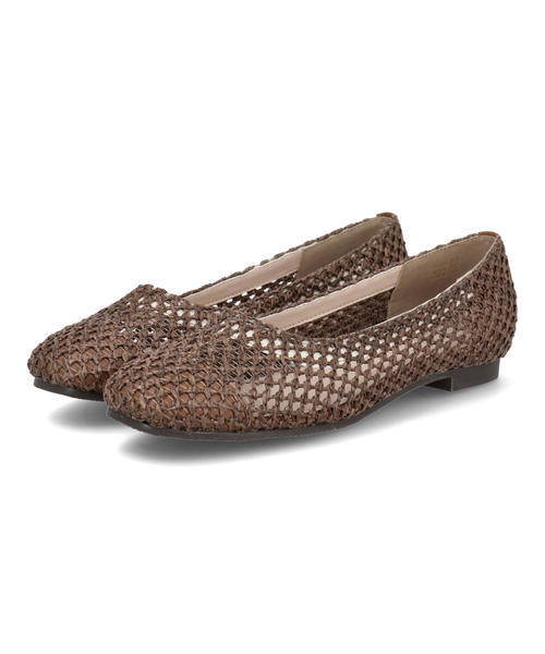 LSMR レスモア レディース メッシュパンプス 421024 ブラウン ローヒール(-3.5cm)