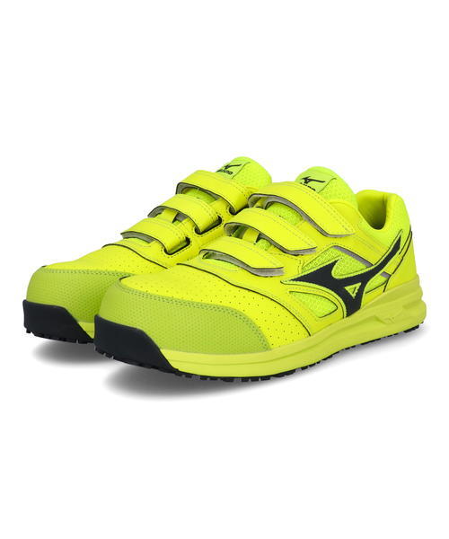 mizuno ミズノ ALMIGHTY LS 2 22L メンズワーキングシューズ 【つま先保護芯/幅広3E】(オールマイティLS222L) F1GA2101 45 イエロー/ダークグレー スニーカー ローカット