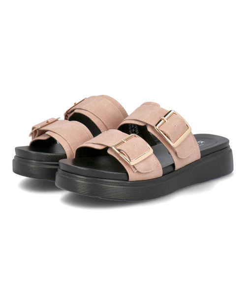 LSMR レスモア レディース バックルベルトサンダル 421211 ピンク ローヒール(-3.5cm)