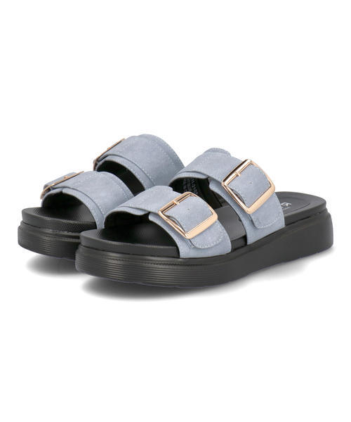 LSMR レスモア レディース バックルベルトサンダル 421211 ライトブルー ローヒール(-3.5cm)