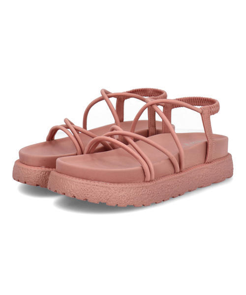 LSMR レスモア レディース ロープベルトプラットフォームサンダル 421207 91 ピンク ミドルヒール(4cm-)
