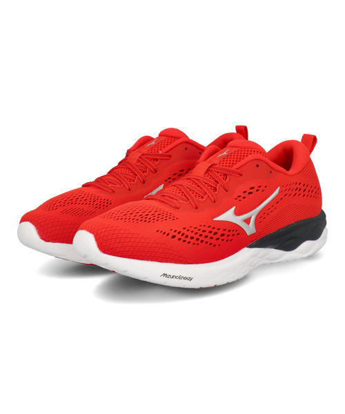 mizuno ミズノ WAVE REVOLT 2 WIDE メンズスニーカー【軽量/幅広3E】(ウエーブリボルト2ワイド) J1GC2185 05 レッド/シルバー/ブラック ローカット