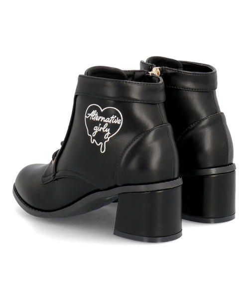 アルジー Algy キッズ 通販 Algy アルジー キッズ レースアップヒールブーツ 5316 ブラック ジーフットシューズマルシェ アスビー 公式