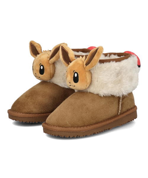 キッズ 通販 Pokemon ポケットモンスター キッズ マスコットブーツ ポケモン ボアブーツ イーブイ Pok 3513 キャメル ジーフットシューズマルシェ アスビー 公式