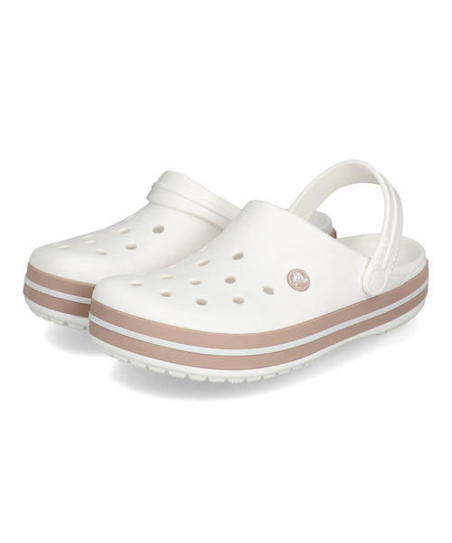crocs クロックス CROCBAND CLOG【軽量】レディースサンダル サボ(クロックバンドクロッグ) 11016 1WE ホワイト/ピンクキャラメル ローヒール(-3.5cm) crocs クロックス CROCBAND CLOG【軽量】レディースサンダル サボ(クロックバンドクロッグ) 11016 1WE ホワイト/ピンクキャラメル ローヒール(-3.5cm)