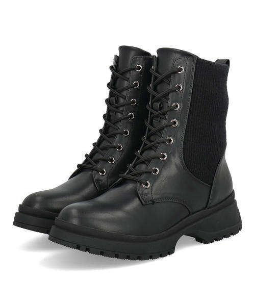 heal me ヒールミー レディース ニットコンビレースアップブーツ【耐水/幅広3E/滑りにくい/暖か裏起毛】編み上げ ウィンターシューズ 225404 ブラック ミドル heal me ヒールミー レディース ニットコンビレースアップブーツ【耐水/幅広3E/滑りにくい/暖か裏起毛】編み上げ ウィンターシューズ 225404 ブラック ミドル