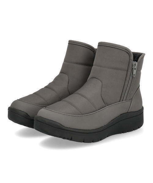 MALL-WALKING BY PANSY モールウォーキングバイパンジー レディース Wファスナーショートブーツ【防水/幅広4E/滑りにくい/あったか】 3810 グレー MALL-WALKING BY PANSY モールウォーキングバイパンジー レディース Wファスナーショートブーツ【防水/幅広4E/滑りにくい/あったか】 3810 グレー