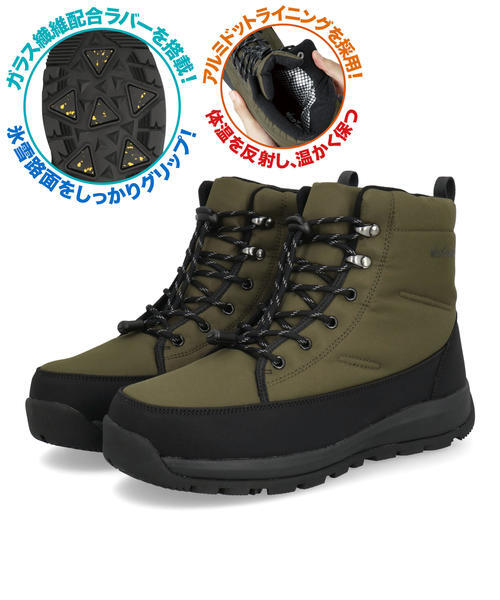 WILD THINGS ワイルドシングス メンズ ウィンターブーツ【防水/滑りにくい/ガラス繊維配合ソール/熱反射保温/幅広3E】防寒 251002 オリーブ アウトドア WILD THINGS ワイルドシングス メンズ ウィンターブーツ【防水/滑りにくい/ガラス繊維配合ソール/熱反射保温/幅広3E】防寒 251002 オリーブ アウトドア