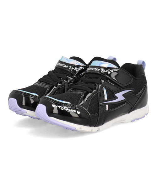 SUPERSTAR スーパースター バネのチカラ キッズスニーカー 子供靴 運動会 運動靴 ストラップシューズ SS K7209G ブラック ガールズ SUPERSTAR スーパースター バネのチカラ キッズスニーカー 子供靴 運動会 運動靴 ストラップシューズ SS K7209G ブラック ガールズ