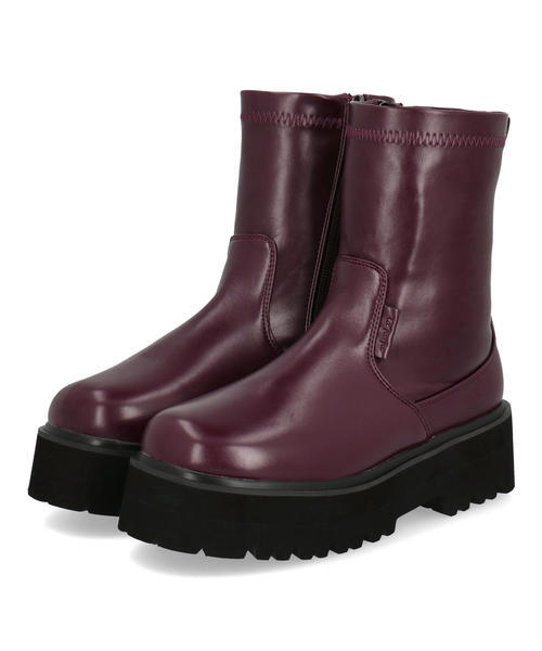 la farfa ラファーファ レディース 厚底ストレッチショートブーツ【幅広4E/大きいサイズ】 5900 レッドブラウン ミドル la farfa ラファーファ レディース 厚底ストレッチショートブーツ【幅広4E/大きいサイズ】 5900 レッドブラウン ミドル