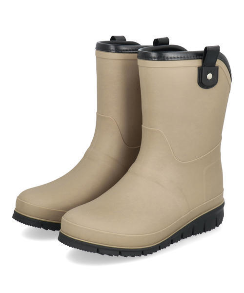 heal me ヒールミー レディース 防寒レインブーツ【滑りにくい/あったか裏起毛/屈曲性】ボアインソール 長靴 224100 ベージュ レインシューズ