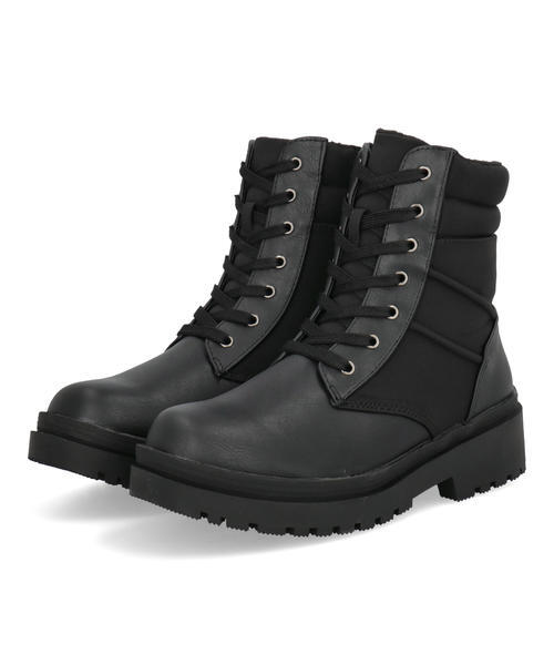 North Date ノースデイト レディース スパイク付きレースアップウィンターブーツ【折りたたみ金属スパイク/蓄熱保温/ボアライナー/降雪地】 KH-7208 ブラック シ North Date ノースデイト レディース スパイク付きレースアップウィンターブーツ【折りたたみ金属スパイク/蓄熱保温/ボアライナー/降雪地】 KH-7208 ブラック シ