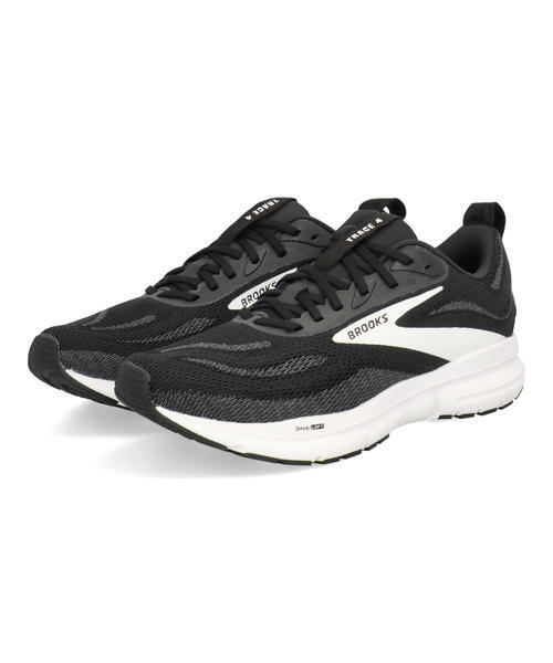 BROOKS ブルックス TRACE4【軽量】メンズスニーカー ランニングシューズ(トレース4) BRM4523 BLK/W ブラック/グレー/ホワイト ローカット