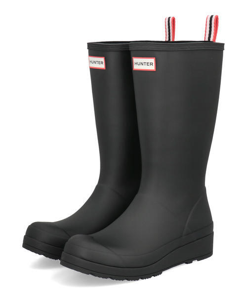 HUNTER �n���^�[ W ORIGINAL PLAY TALL BOOT ���f�B�[�X���o�[�u�[�c ���C���V���[�Y(�I���W�i���v���C�g�[���u�[�c) WFT2007RMA BLK �u���b�N ���C���u�[�c