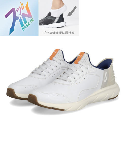 PUMA �v�[�} SOFTRIDE FLEX LSL EASE IN WD�y�y�ʁz�����Y�X�j�[�J�[(�\�t�g���C�h�t���b�N�XLSL�C�[�Y�C�����C�h) 313769 03 �z���C�g/�E�H�[���z���C�g ���[�J