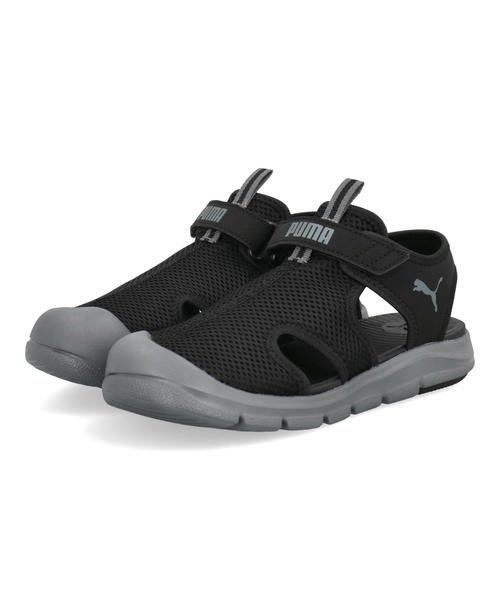 PUMA �v�[�} FUN RACER SANDAL MESH V PS�y���y��/���ӑΉ��z�L�b�Y�T���_��(�t�@�����[�T�[�T���_�����b�V��VPS) 401575 01 �v�[�}�u���b�N/�N�[���_�[�N�O���[