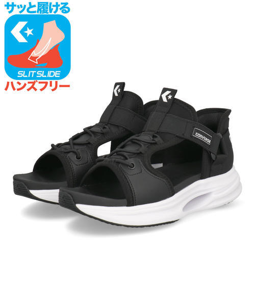 converse �R���o�[�X �y�n���Y�t���[�zCAVESTAR SLIT SLIDE SANDAL ���f�B�[�X�V���[�Y(�P�C�u�X�^�[�X���b�g�X���C�h�T���_��) 33600250 �u���b�N �~�h���q�[��