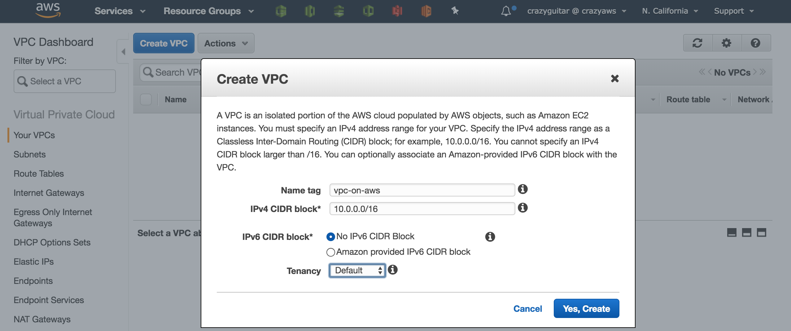 create VPC