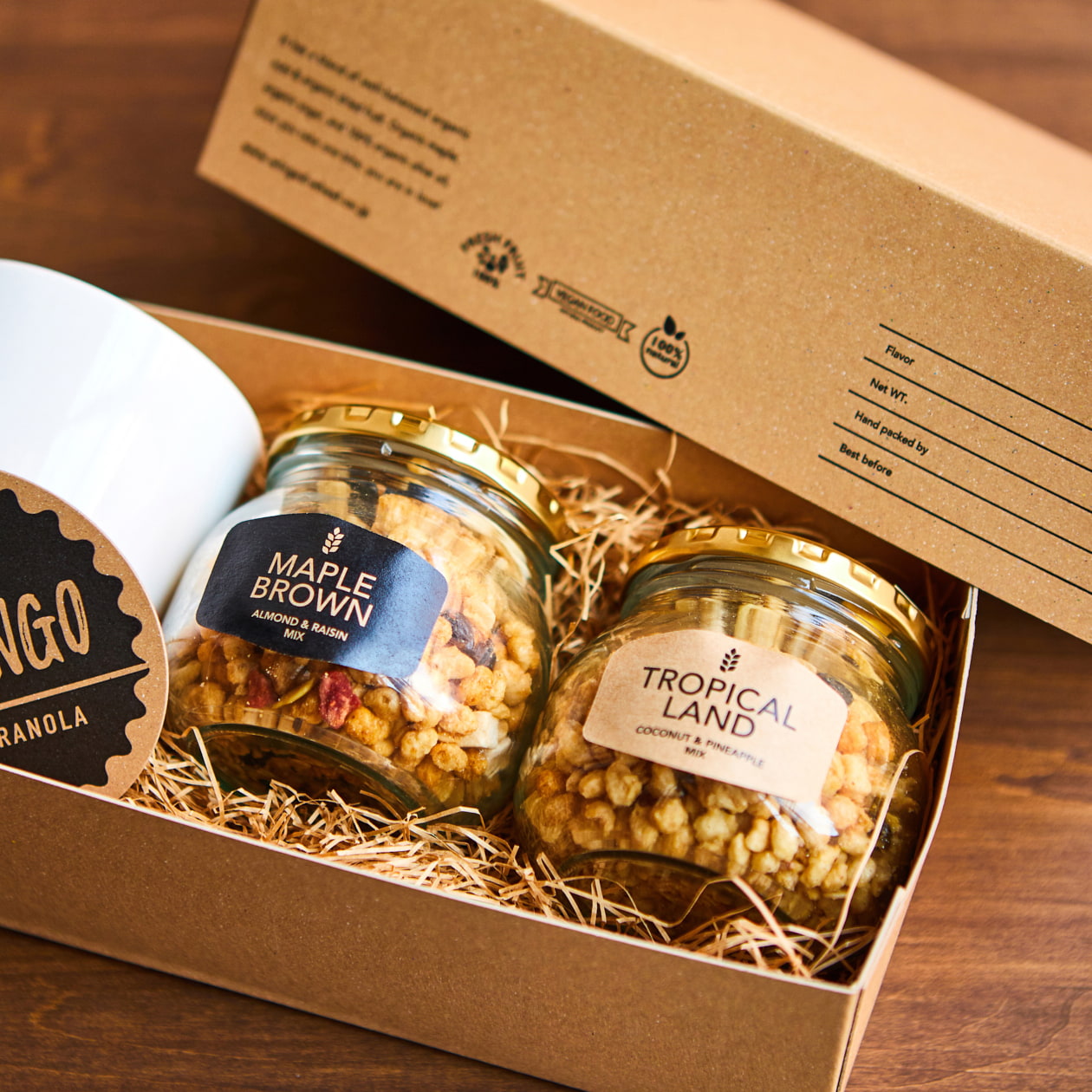 グラノーラを販売するショップのラベルシール