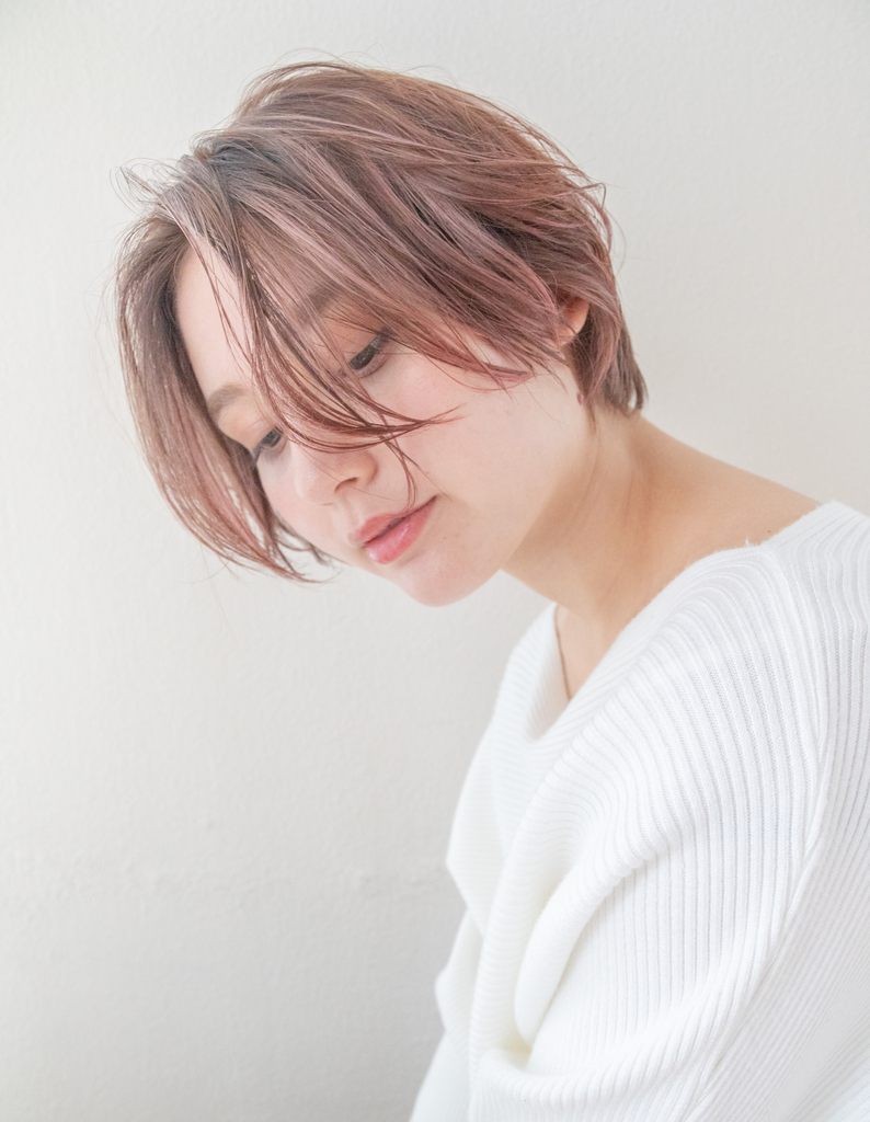 横顔美人ショート大人可愛い似合わせナチュラルピンク Sr 104 ヘアカタログ 髪型 ヘア スタイル Afloat アフロート 表参道 銀座 名古屋の美容室 美容院