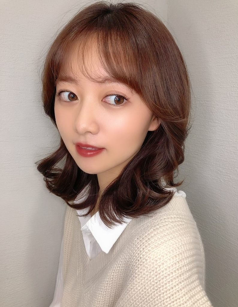 シースルー前髪とくびれミディで大人可愛い韓国ヘア Hm 4 ヘアカタログ 髪型 ヘアスタイル Afloat アフロート 表参道 銀座 名古屋の美容室 美容院
