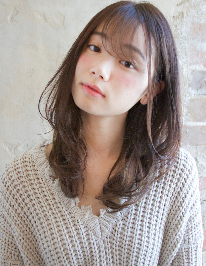 シースルーバングのひし形ニュアンス巻き Tk ３４１ ヘアカタログ 髪型 ヘアスタイル Afloat アフロート 表参道 銀座 名古屋の美容室 美容院