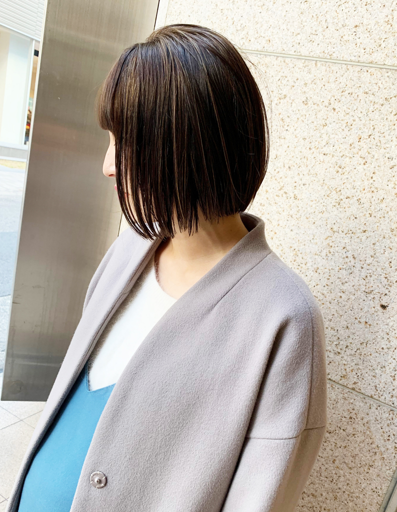 ラインボブ ハイライト Om 153 ヘアカタログ 髪型 ヘアスタイル Afloat アフロート 表参道 銀座 名古屋の美容室 美容院