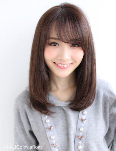 最高ひし形 ミディアム ストレート 無料のヘアスタイル画像