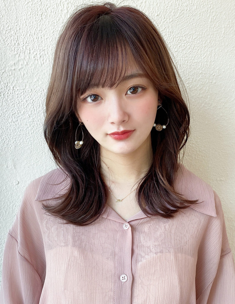 韓国くびれミディ ひし形シルエット 丸顔 ヨシンモリ 顔まわりカバー Mm 78 ヘアカタログ 髪型 ヘアスタイル Afloat アフロート 表参道 銀座 名古屋の美容室 美容院