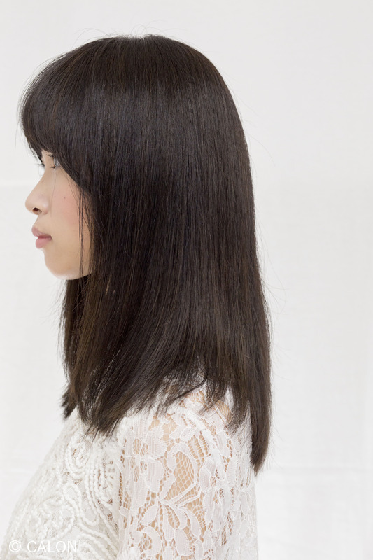 ダークアッシュカラーで地毛のような自然な黒髪風 ヘアスタイル 銀座美容室カロン銀座 Calon ヘアカラーサロン