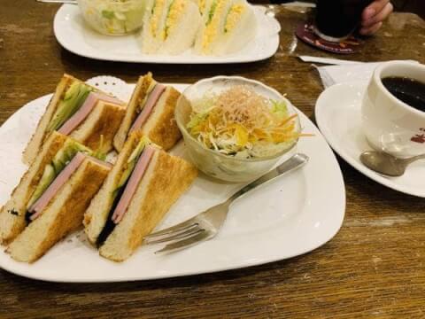 コーヒーハウスマキ_ハムたまごサンド_出町柳ランチ
