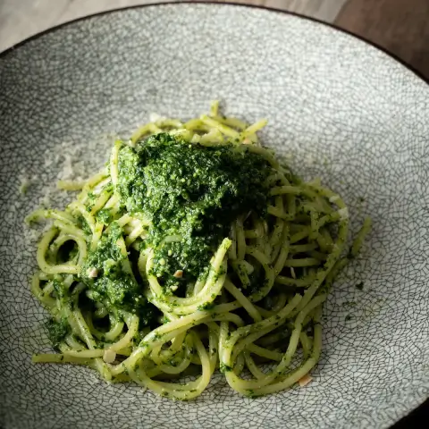 春菊のジェノヴェーゼ_イタリア酒場 エントラータ_梅田居酒屋_おしゃれ